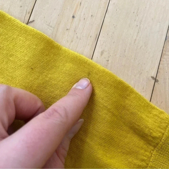 Halogen Womens Yellow 100% Merino Wool Button Front Cardigan Sweater Size S - Picture 6 of 10